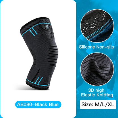 1 Pcs Compression Knee Support Sleeve Elastic Breathable Knee Pads Brace Springs Gym Sports Protector Basketball Volleyball Run